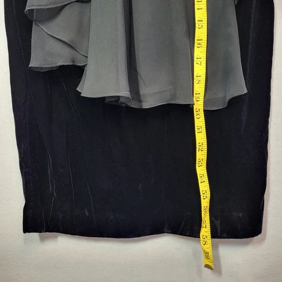 Vintage 90s Jessica McClintock Black Velvet Rhinestone Formal Gown Size 12 USA - Picture 8 of 16